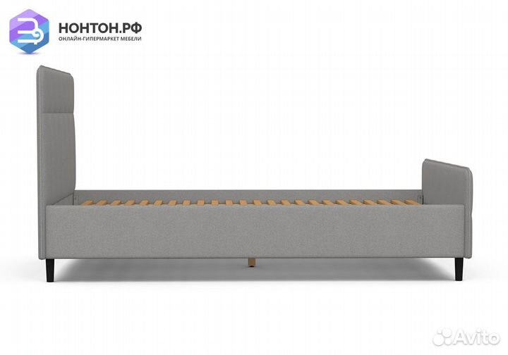 Кровать Эльза рогожка серая
