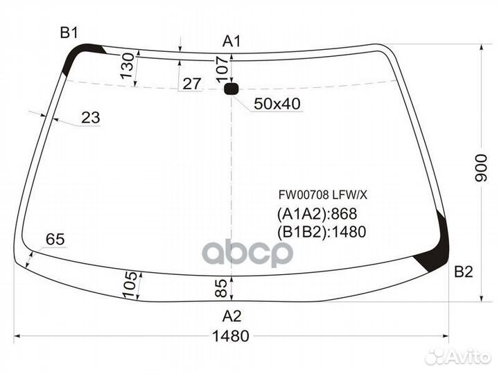 Стекло лобовое honda prelude 91-96 FW00708 LFW/X
