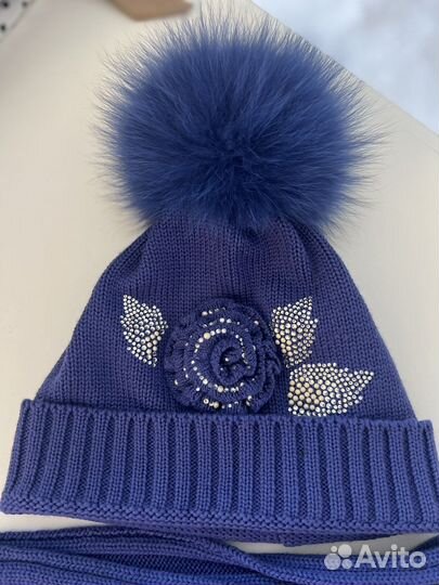 Комплект шапка и шарф для девочки