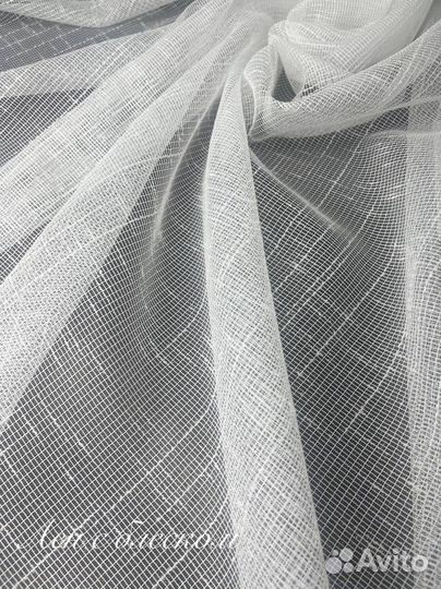 Тюль лен с блеском