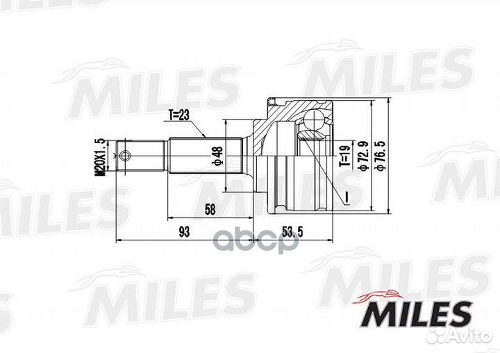 ШРУС наружный nissan micra 1.0 92-00 (GKN 30330