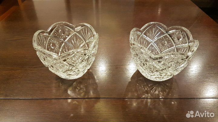 Ваза, салатник, бокалы. Хрусталь