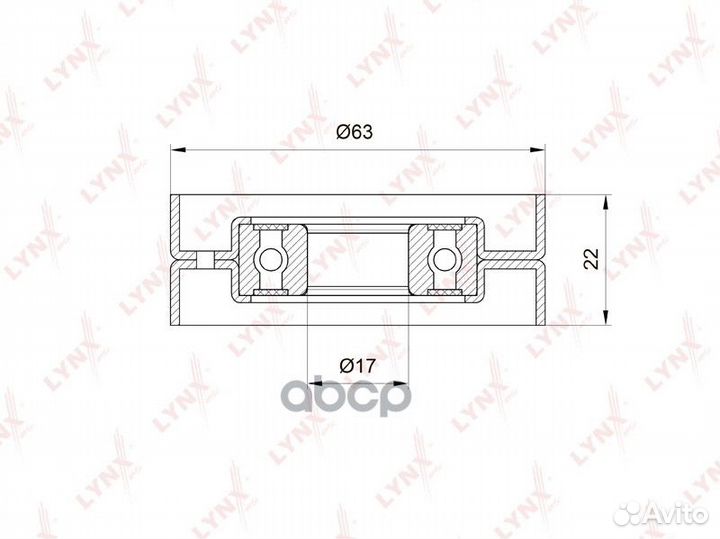 Ролик натяжителя приводного ремня PB5022 lynxauto