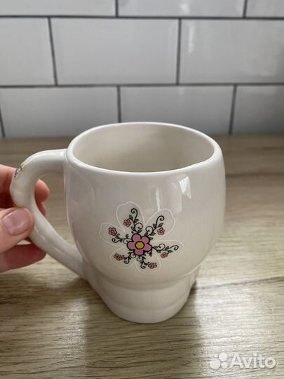 Кружка в виде черепушки по мексиканским мотивам