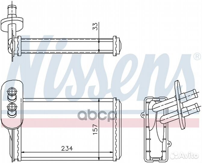 NS73962 радиатор печки VW Golf, Audi A3 96 73