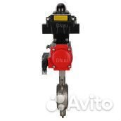 Затвор дисковый поворотный DN.ru WBV3232V-2W-Fb Ду100 Ру16, корпус - нержавеющая сталь 316L, диск