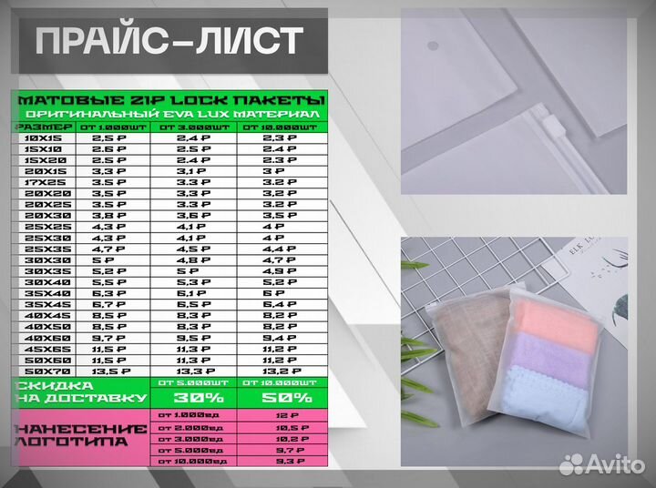 Матовые пакеты Zip- lock (зип лок) /D 95