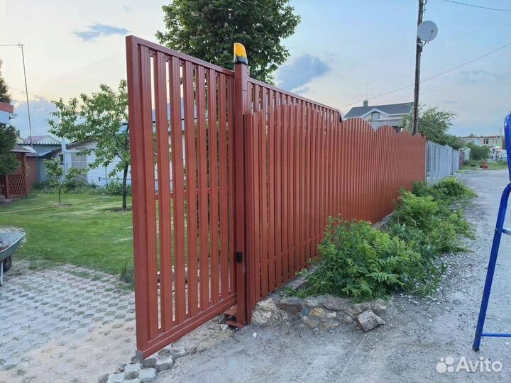 Установка откатных ворот