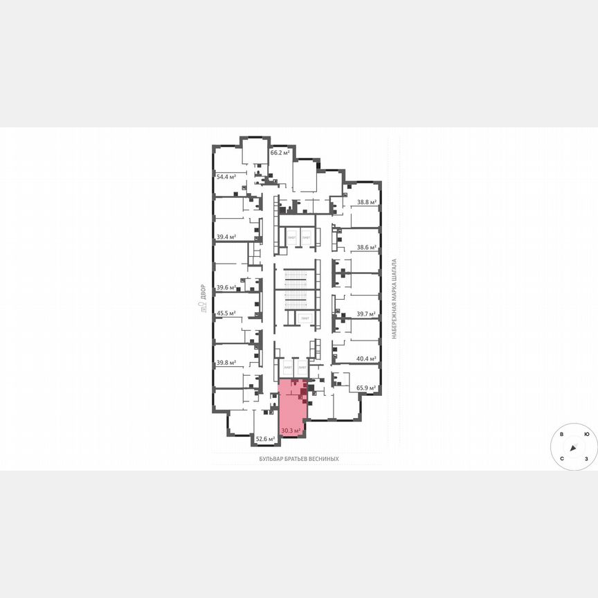 Квартира-студия, 30,3 м², 29/43 эт.