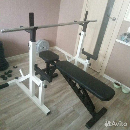Скамья жима и стойки набор раздельный регулируемый