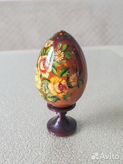 Яйцо пасхальное деревянное с росписью