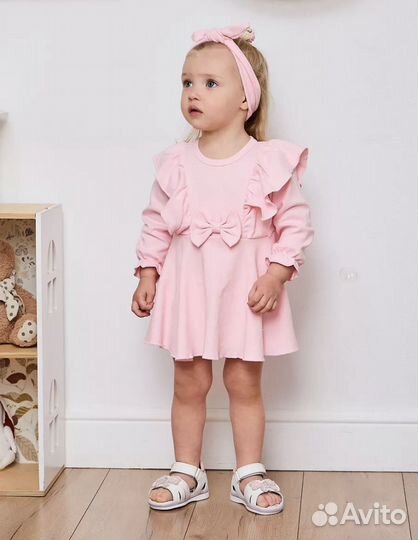 Платье боди с повязкой для девочки 74-80