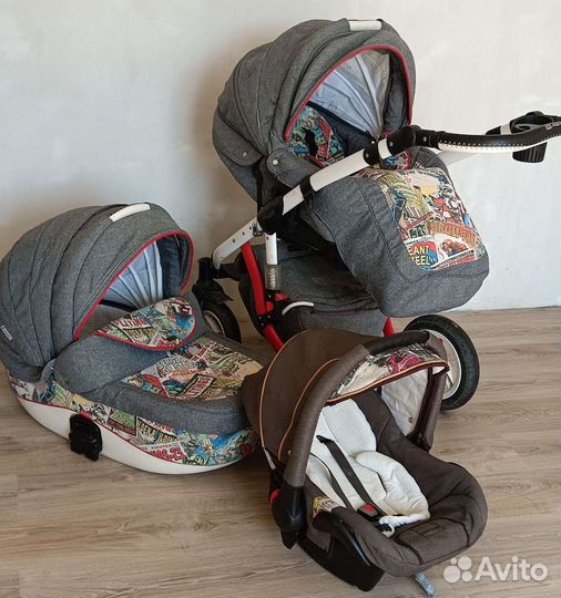 Детская коляска 3 в 1 adamex