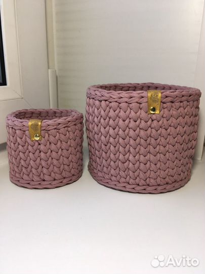 Вязаные корзинки