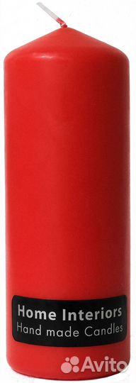 Свеча-столбик 70x210 мм, цвет красный