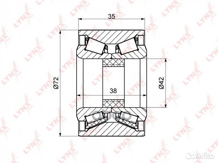 Подшипник ступицы перед. 35x42x72 WB-1119 LYN