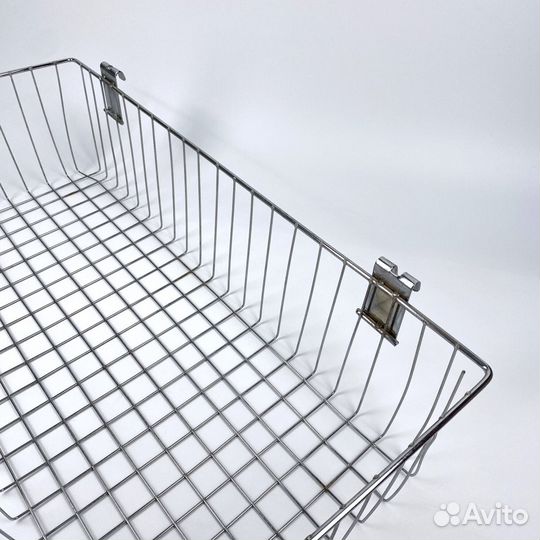 Корзина на сетку большая 610*300*150мм, хром