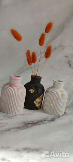 Ваза для сухоцветов, ваза из гипса