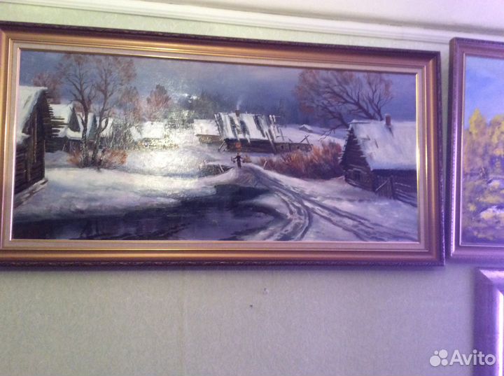 Картина Старая Деревня холст масло