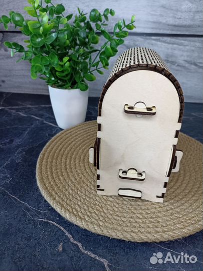 Сундук деревянный для хранения вещей 14,5*9*15 см