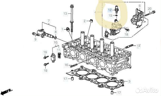 Датчик давления масла vtec Honda 37250-PRB-A01