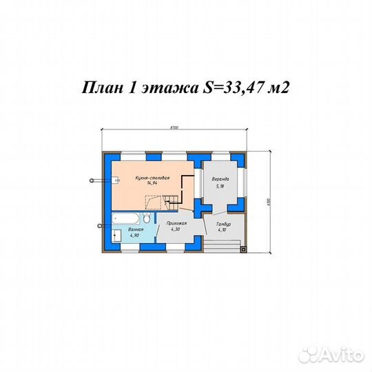 Альбом Проект дома - 57,26 м2