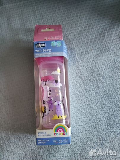 Бутылочки chicco 250мл, новая