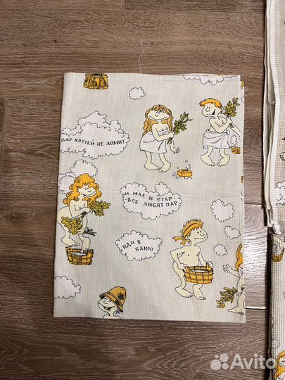 Простыни 2 шт и полотенце для бани вафельная