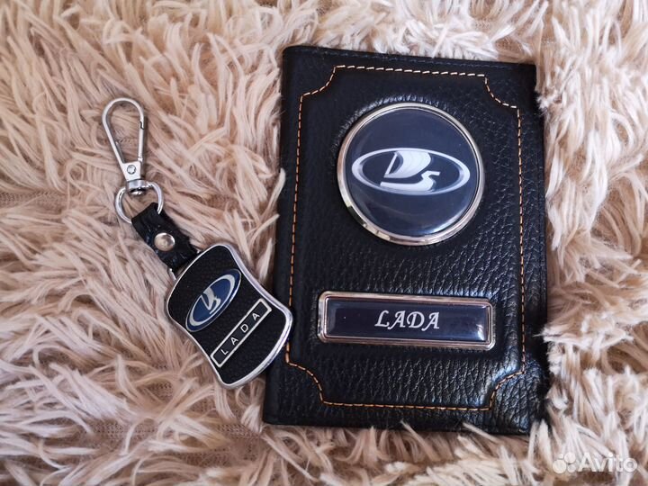 Обложка для автодокументов лада + брелок с логотип