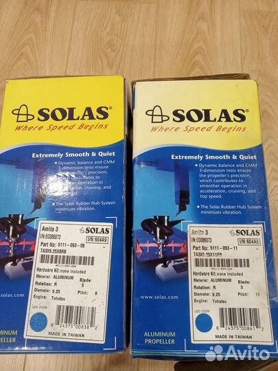 Винты solas новые (tohatsu, mercury)