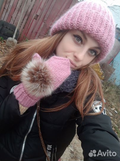 Шапка и снуд ручной работы