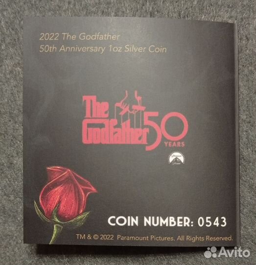 Ниуэ 2022 Крестный отец Корлеоне Цитата Серебро