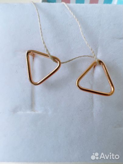 Новые золотые серьги пусеты гвоздики