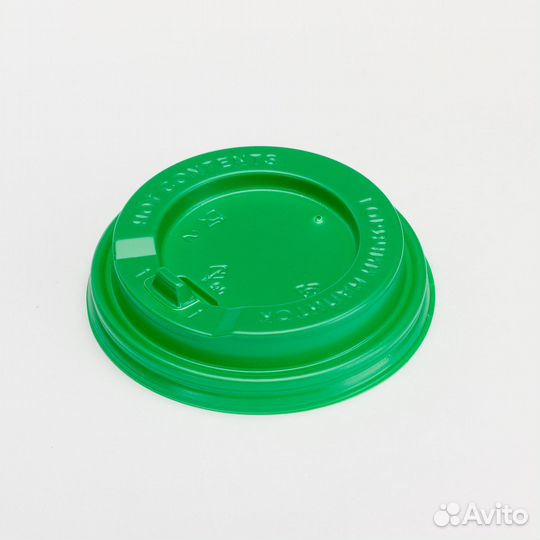 Крышка к стаканам 300-500мл зеленая d90мм с откид