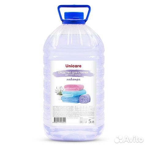 Гель для стирки для цветного белья 5 л unicare, пэ