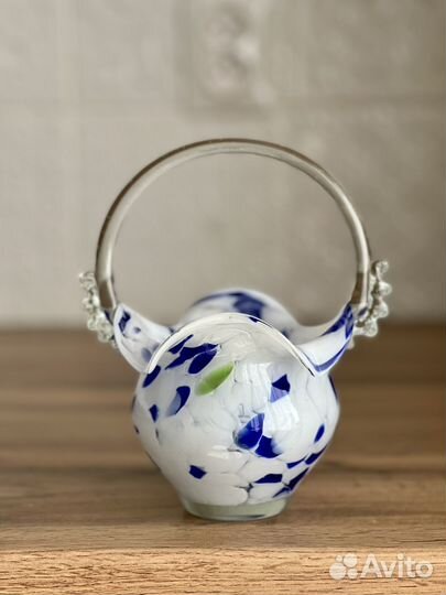 Ваза корзинка конфетница с ручкой