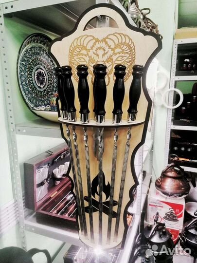 Шампуры Шашлычный набор подвесной в подставке