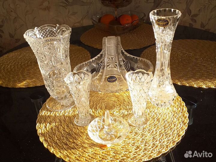 Вазы хрусталь Богемия Чехословакия