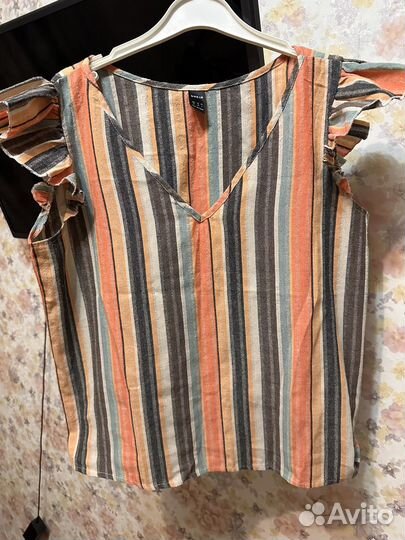 Льняная футболка блузка