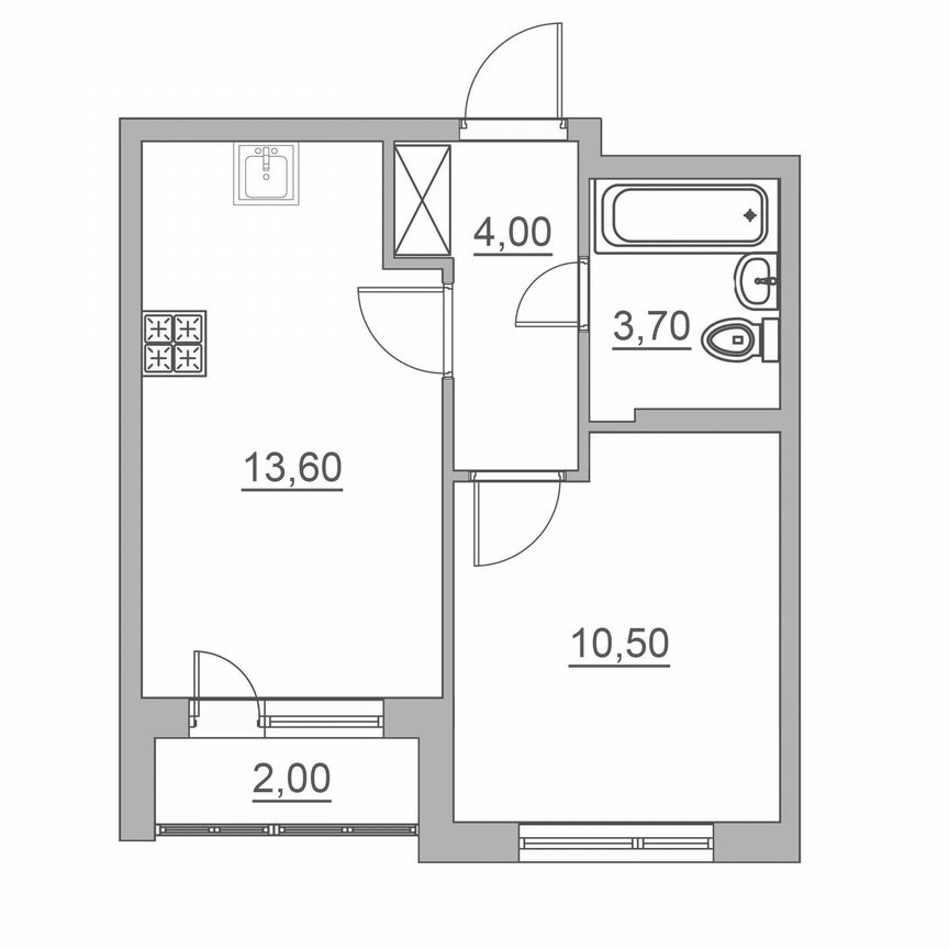 1-к. квартира, 32,8 м², 1/6 эт.