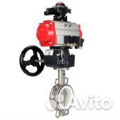 Затвор дисковый поворотный DN.ru WBV3131P-2W-Fb-H Ду150 Ру16, нержавеющая сталь 304, уплотнение - pt