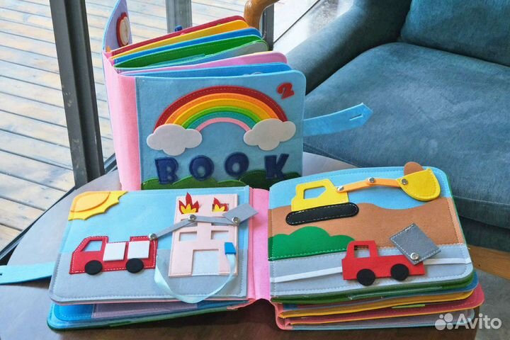 Новая развивающая книга из фетра, 16 страниц