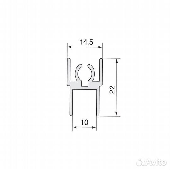 Дуб светлый глянец Горизонтальный верхний профиль