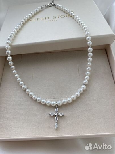 Колье чокер из жемчуга