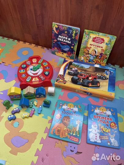 Книги пазл конструктор игрушка часы полесье