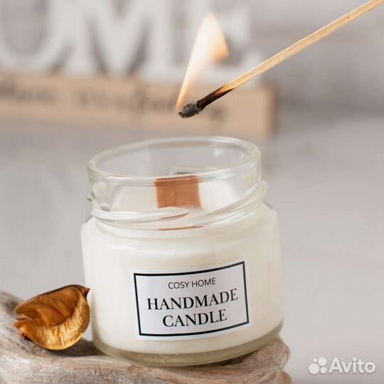 Свеча ароматическая с деревянным фитилем