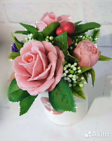 Букет из мыльных цветов