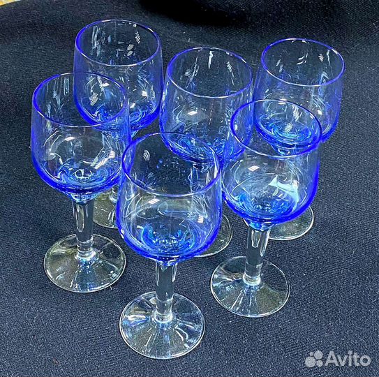 Набор бокалов 6 шт. Цветное стекло СССР