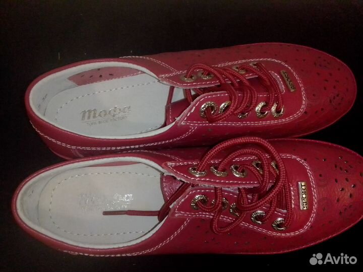 Кожаные мокасины, жен. (новые, р37)