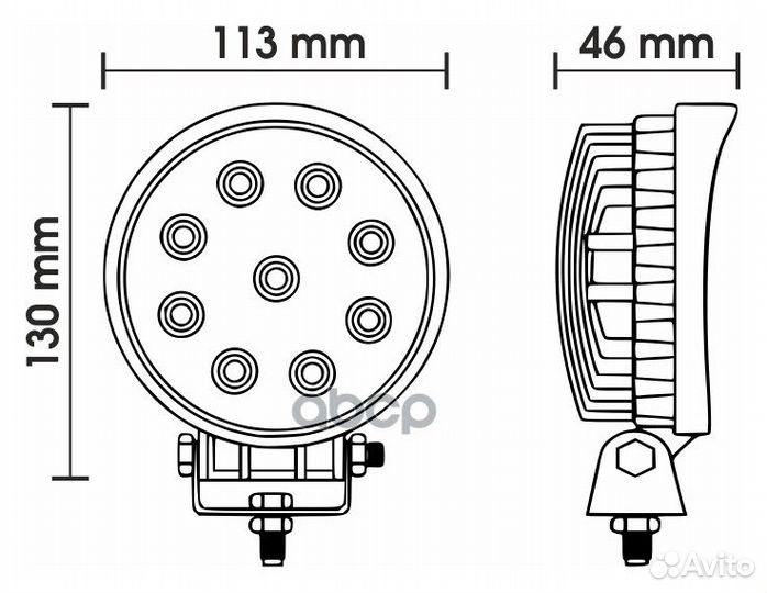 Фара светодиодная WL-827F (ближний свет